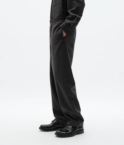 Men's Compact Wool Flannel Pants in Green/mudstone mel Bottega Veneta Qatar EN - Image 2