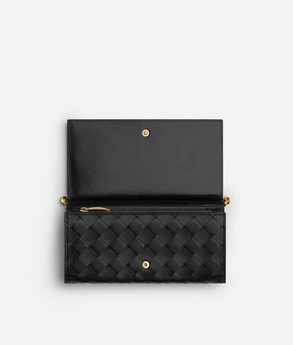 Ela's Carteira Flap Solstice Tamanho Grande em Black Bottega Veneta Brasil PT - Image 2