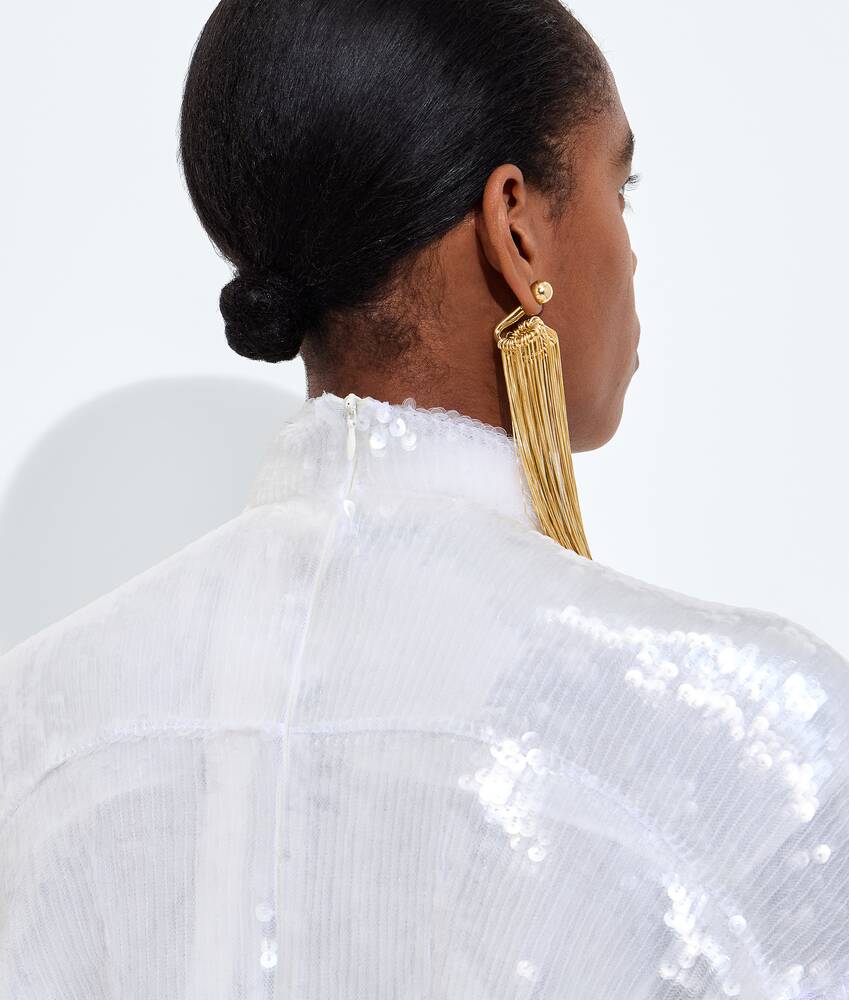 Women's Fringes Single Earring in Yellow gold Bottega Veneta Mexico EN - Image 2