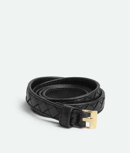 Women's Thin Watch Belt in Black Bottega Veneta Romania EN - Image 1