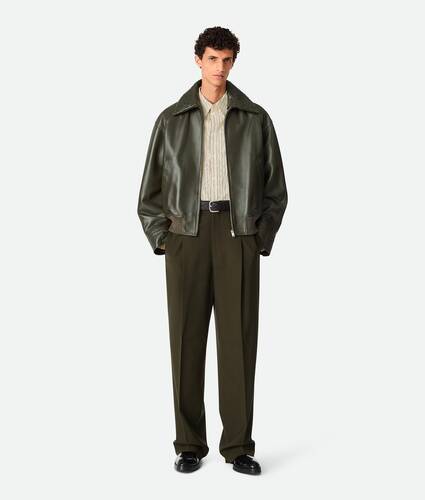 Men's Leather Blouson in Dark forest Bottega Veneta Poland EN - Image 1