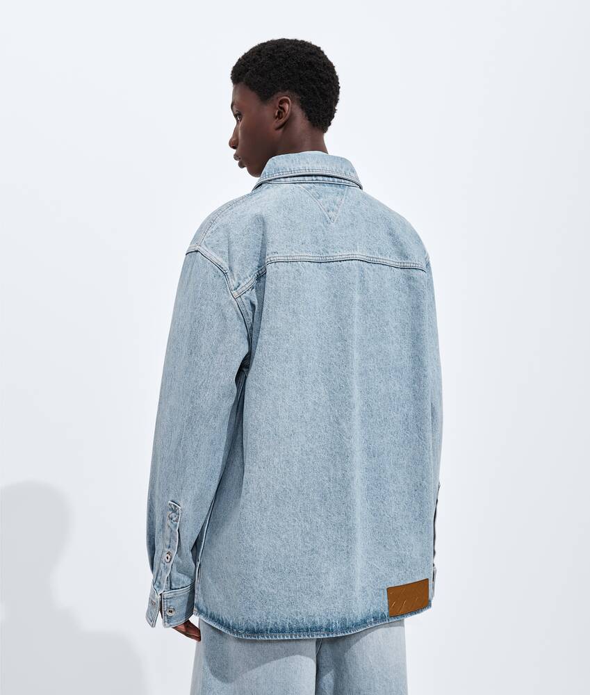 Men's Sky Bleached Denim Overshirt in Light bleach Bottega Veneta Latvia EN - Image 3