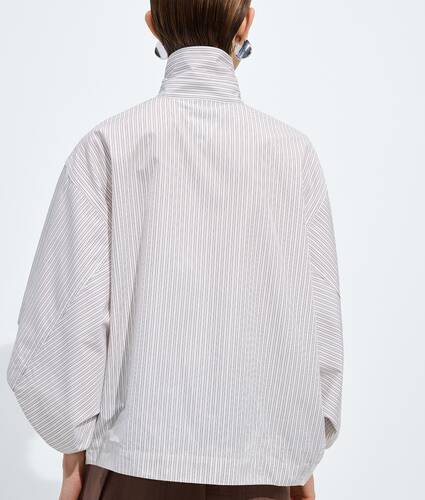 Camicia in popeline di cotone da Donna in Prosecco/brown/white Bottega Veneta Italia IT - Image 3