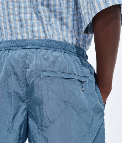 Men's Crinkled Nylon Swim Shorts in Utility blue Bottega Veneta Qatar EN - Image 4