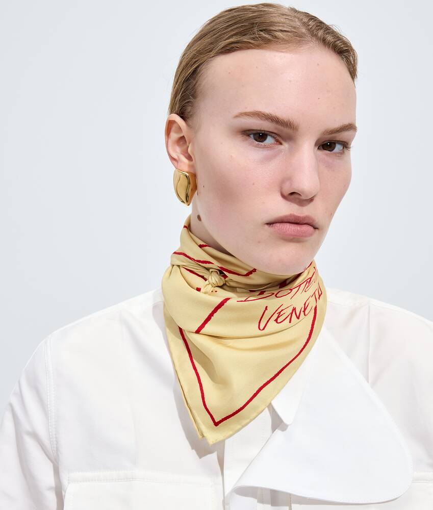 Women's Silk Twill Foulard in Butter Bottega Veneta France EN - Image 2