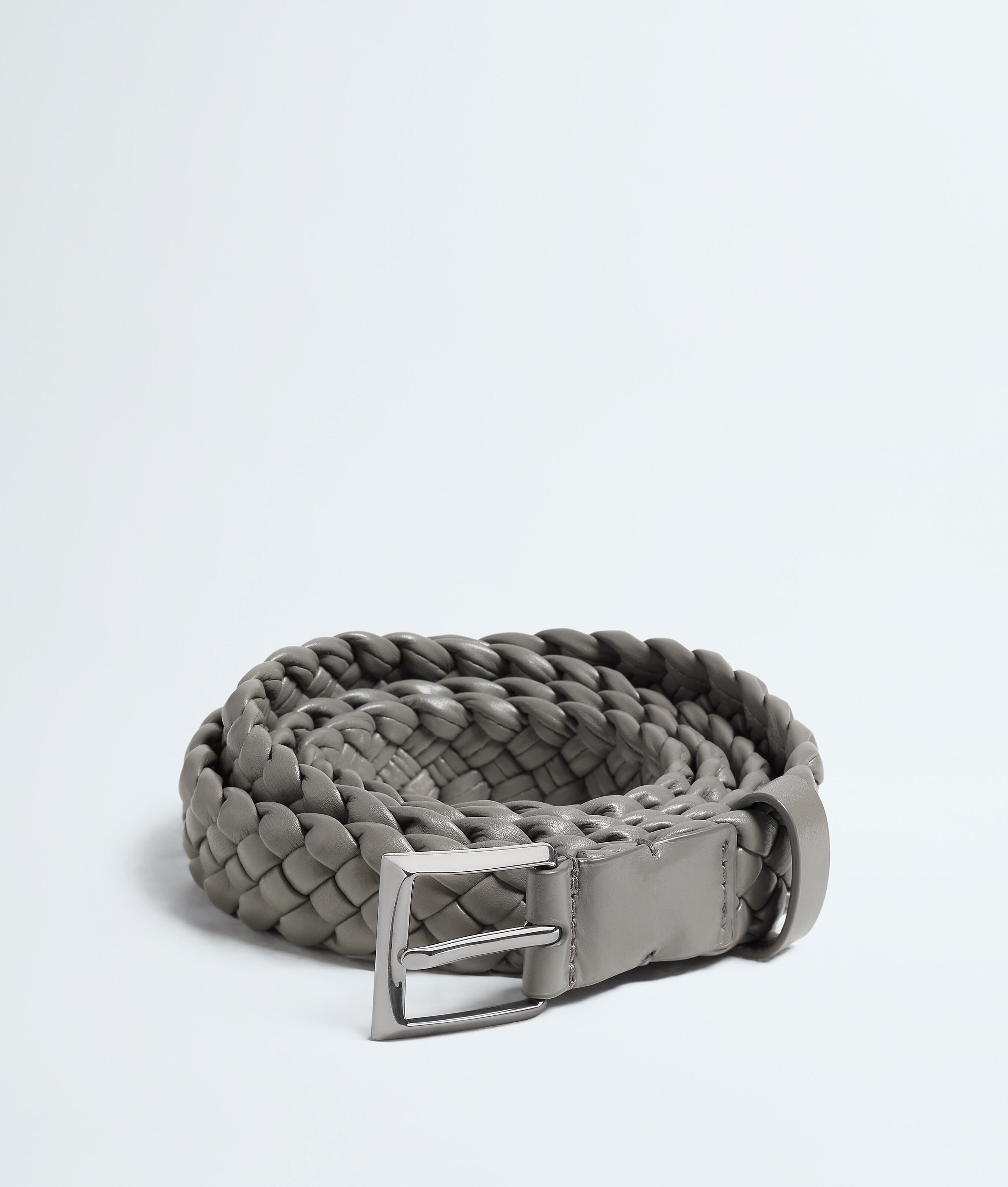 Bottega Veneta Grey/Silver Solo Belt - & - Man - M