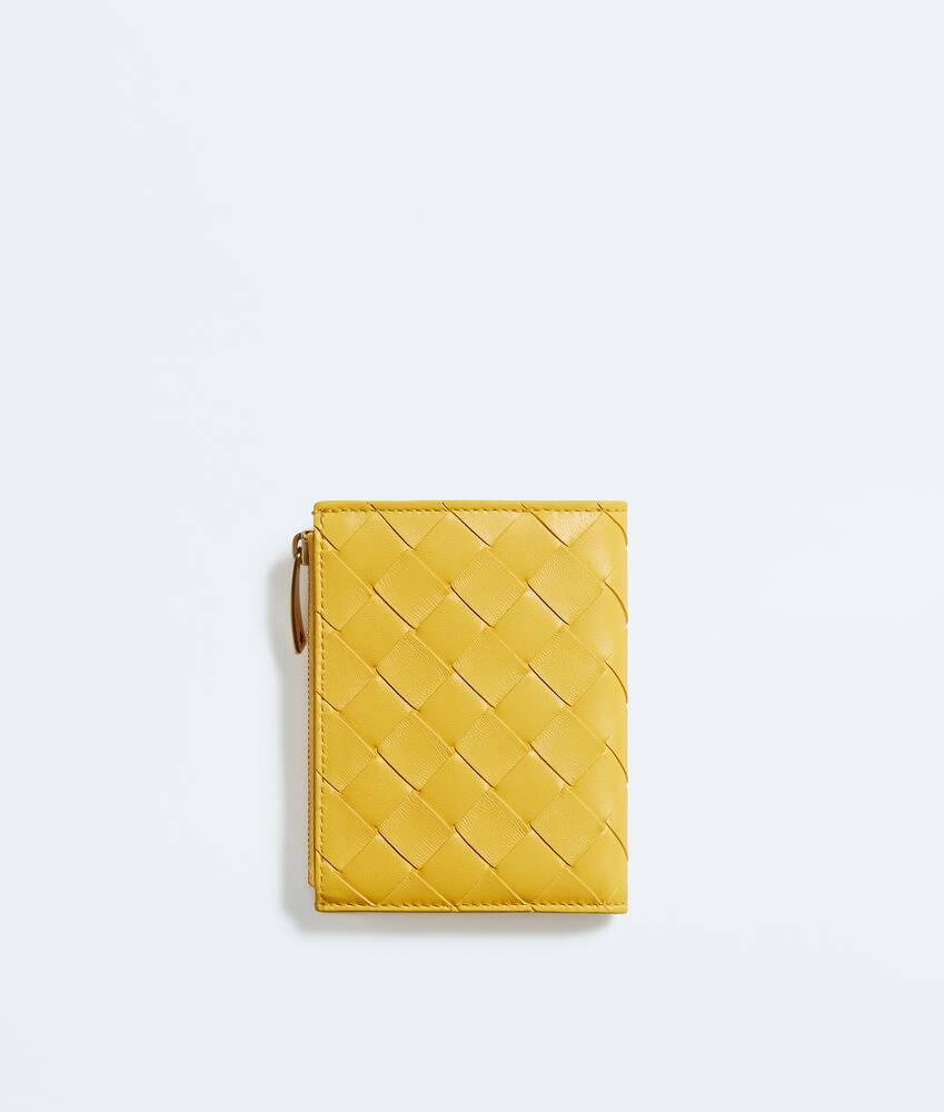 小号Intrecciato编织双折钱包 为 所有 在 都会黄 Bottega Veneta 新加坡 ZH - Image 3