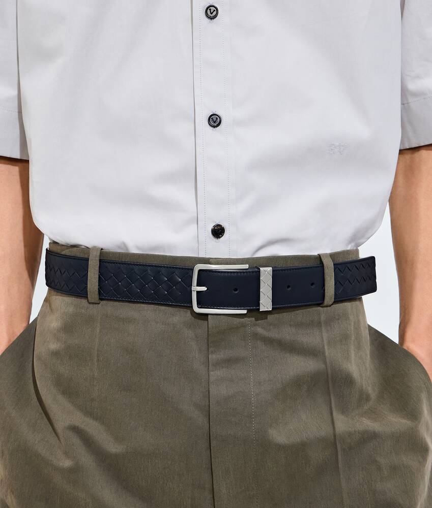 Men's Intreccio Loop Belt in Midnight Bottega Veneta Lithuania EN - Image 2