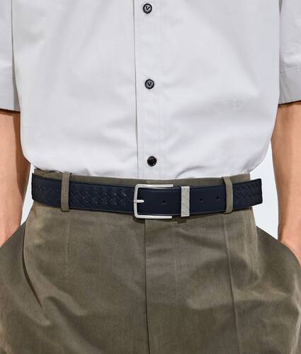 Men's Intreccio Loop Belt in Midnight Bottega Veneta Lithuania EN - Image 2