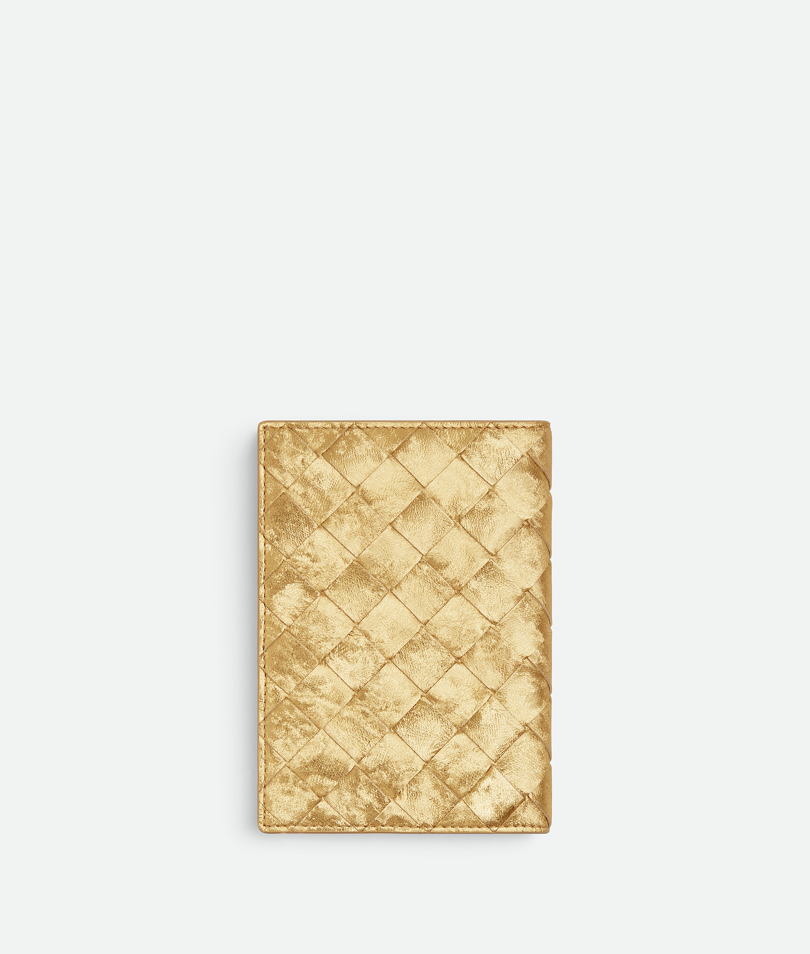 Bottega Veneta Intrecciato Passport Case In Yellow