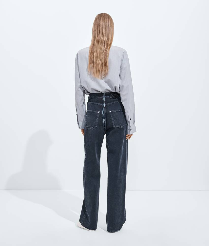 Vaqueros con pernera ancha y sobrete&ntilde;ido para Mujer en Midnight Bottega Veneta M&eacute;xico ES - Image 3