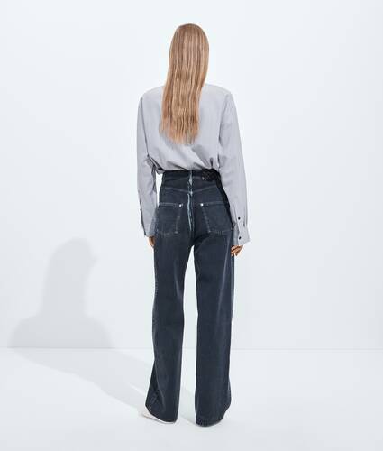Vaqueros con pernera ancha y sobrete&ntilde;ido para Mujer en Midnight Bottega Veneta M&eacute;xico ES - Image 3