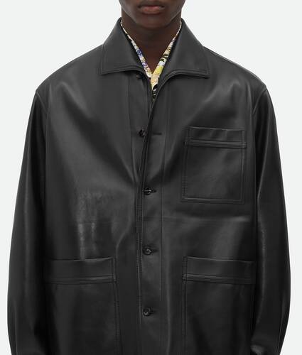 Men's Leather Pyjama Shirt in Black Bottega Veneta Portugal EN - Image 5