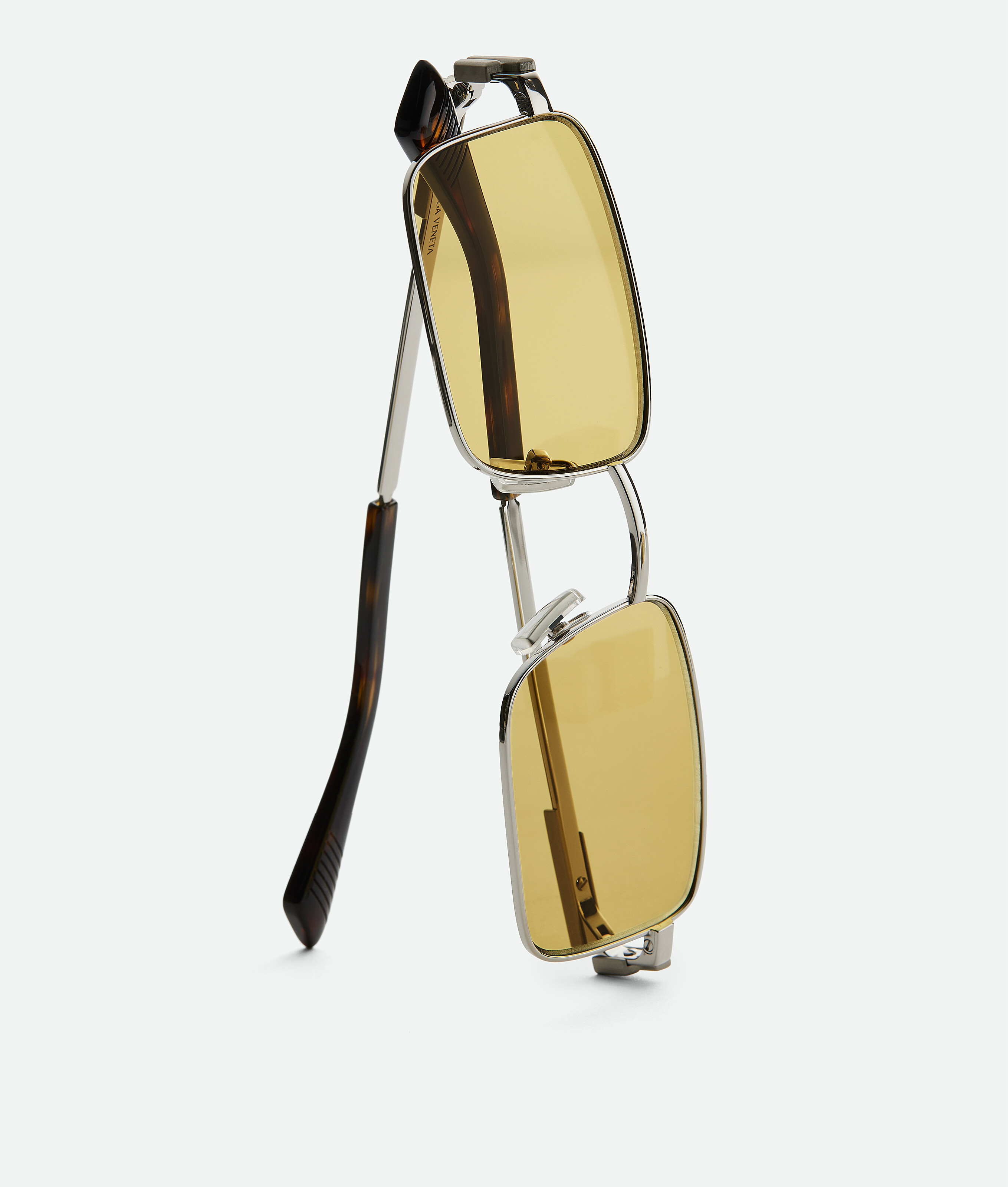 Bottega Veneta Classic Rectangular Sunglasses In Gray