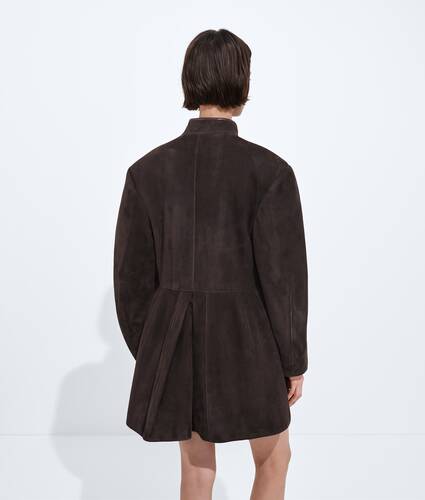Women's Suede Leather Jacket in Intense carrubo Bottega Veneta United States EN - Image 3