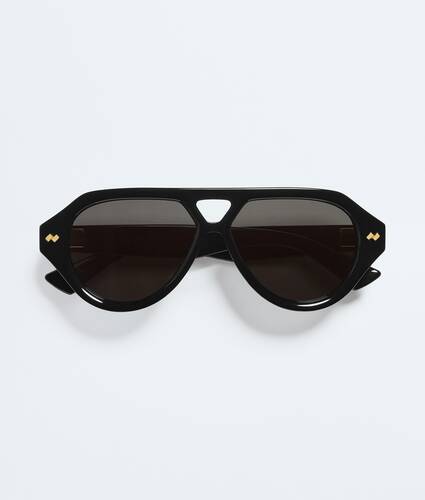 Dizzy Aviator Sunglasses in Black/gray Bottega Veneta Kuwait EN - Image 1
