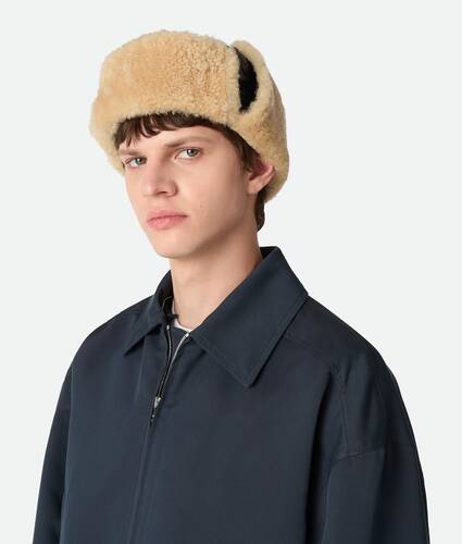 Intrecciato Leather Aviator Hat