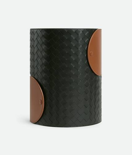 Interlocking Basket in Amber/dark green Bottega Veneta Lithuania EN - Image 4