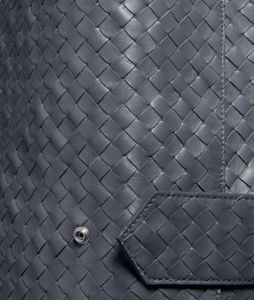Men's Intrecciato Leather Jacket in Harbor gray Bottega Veneta Greece EN - Image 7