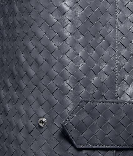 Men's Intrecciato Leather Jacket in Harbor gray Bottega Veneta Greece EN - Image 7