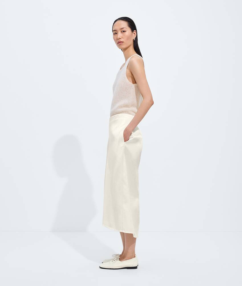 Rock aus gl&auml;nzendem Cupro f&uuml;r Damen in Parchment Bottega Veneta Deutschland DE - Image 2