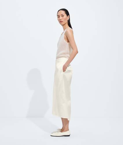 Rock aus gl&auml;nzendem Cupro f&uuml;r Damen in Parchment Bottega Veneta Deutschland DE - Image 2