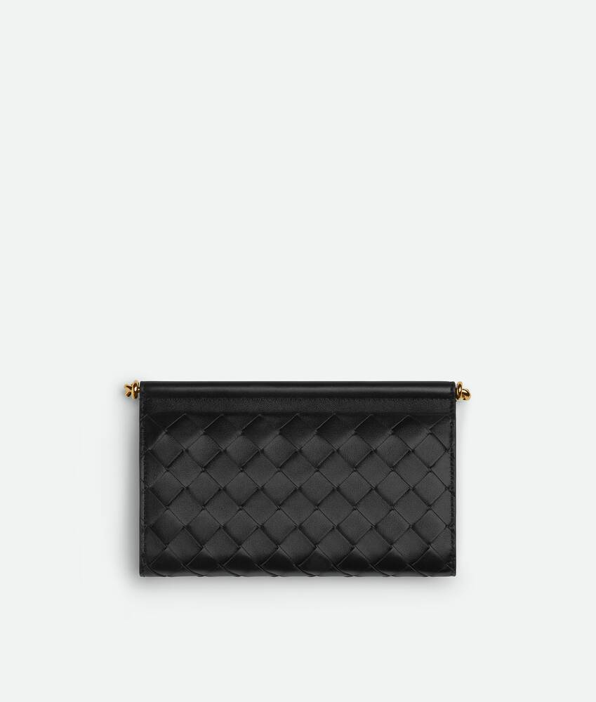 Women's Solstice Large Flap Wallet in Black Bottega Veneta Greece EN - Image 3