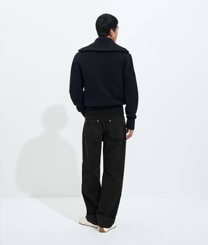 Faded Black Turned-Up Jeans