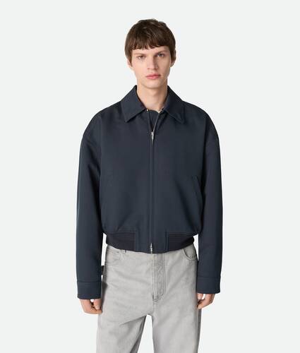 Silk And Cotton Twill Bomber Jacket