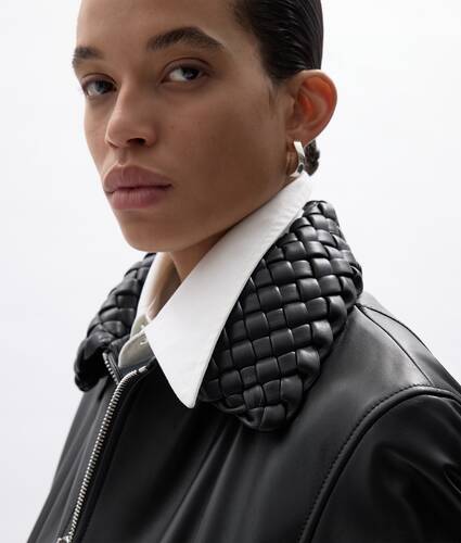 Giacca imbottita in pelle lucida da Donna in Double black Bottega Veneta Italia IT - Image 3