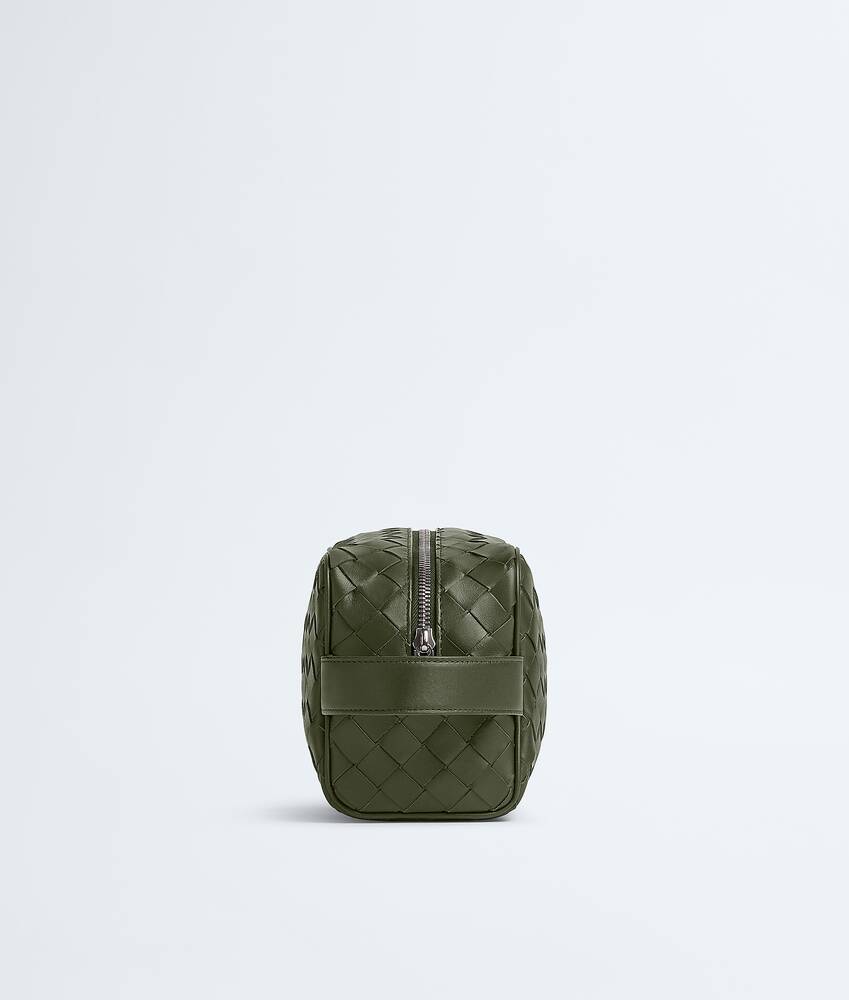 Men's Intrecciato Travel Pouch in Green tweed/mineral Bottega Veneta Singapore EN - Image 3