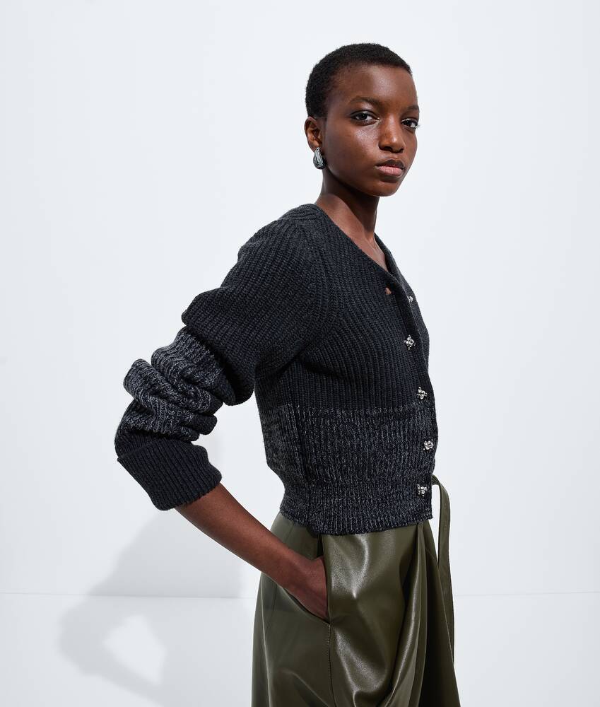 C&aacute;rdigan de lana y cachemira para Mujer en Ardoise melange Bottega Veneta M&eacute;xico ES - Image 2