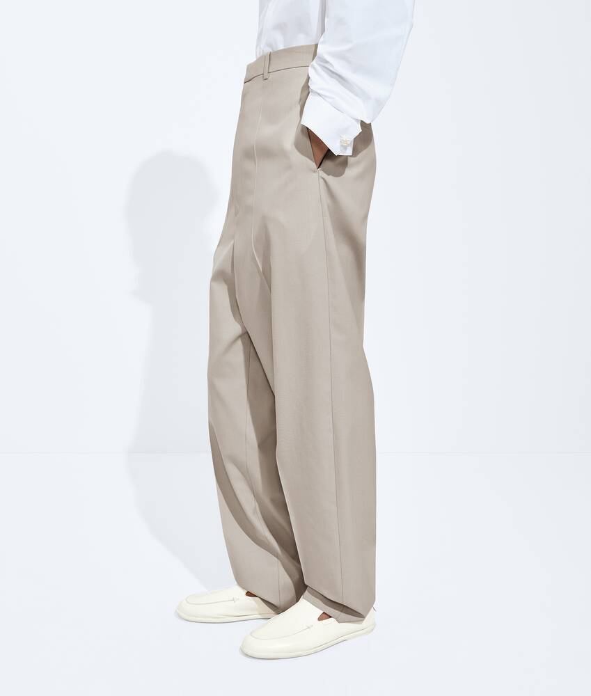 Men's Wool And Cotton Pants in Beige/light blue Bottega Veneta United States EN - Image 3