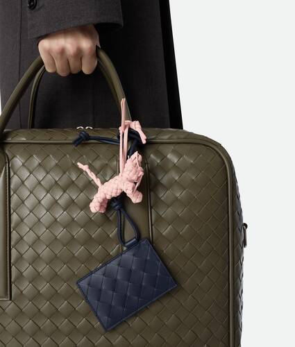 Men's Intrecciato Badge Holder in Abyss/cypress Bottega Veneta Cyprus EN - Image 3