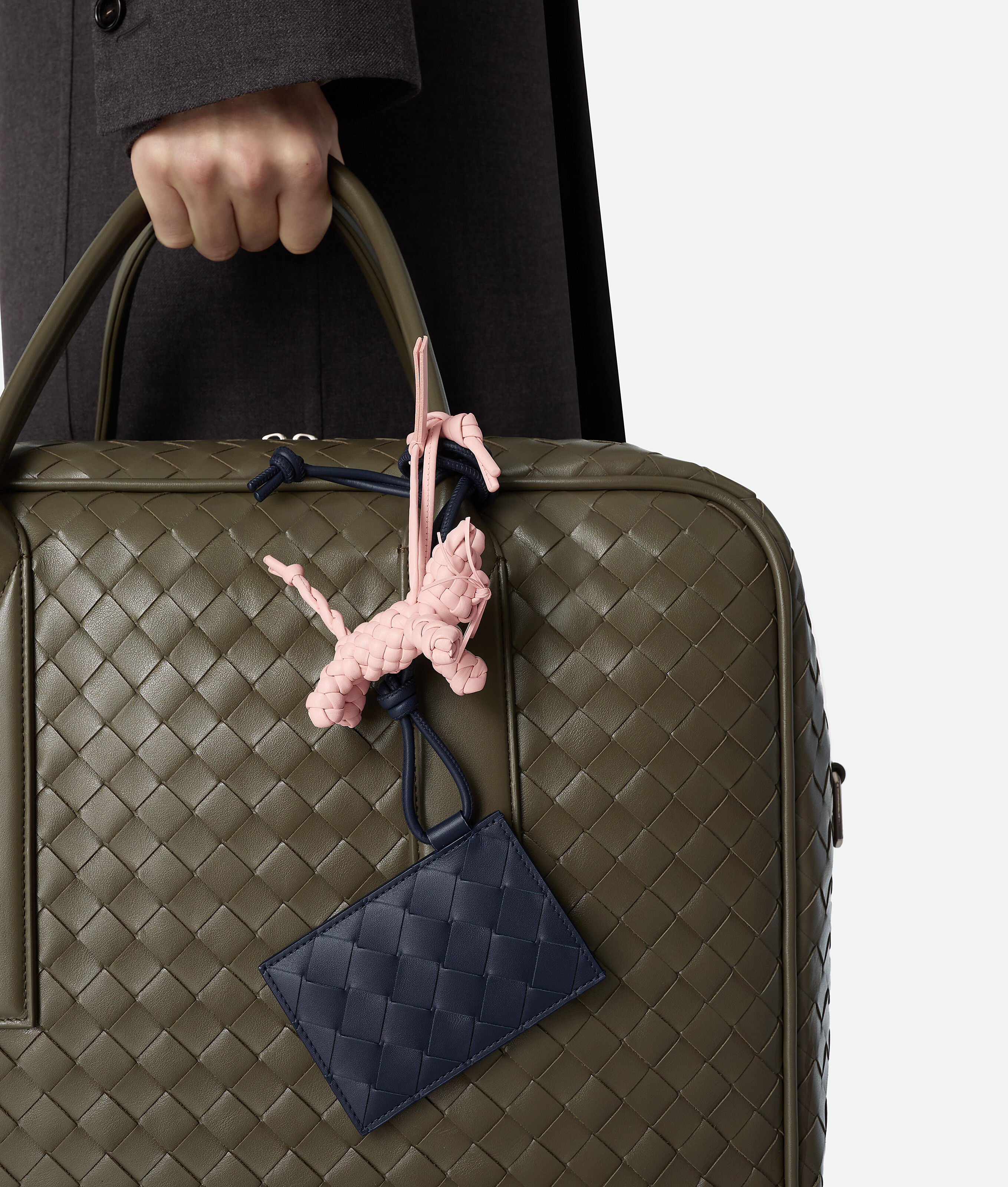 Men's Intrecciato Badge Holder in Abyss/cypress Bottega Veneta United Arab Emirates EN - Image 3