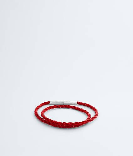 Men's Rope Leather Bracelet in Cardinal Bottega Veneta Slovakia EN - Image 1