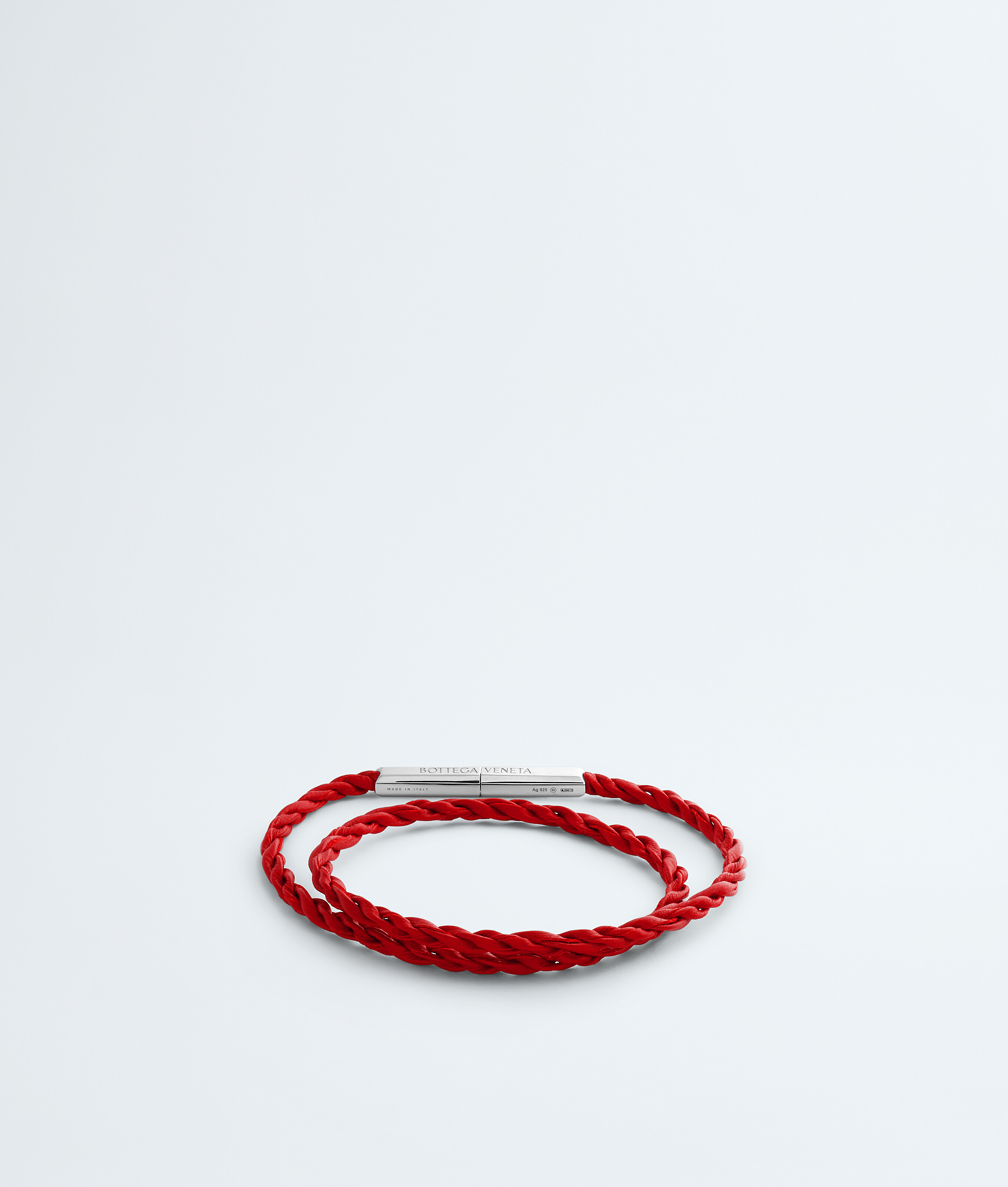 Bottega Veneta Red Rope Leather Bracelet - Man - M