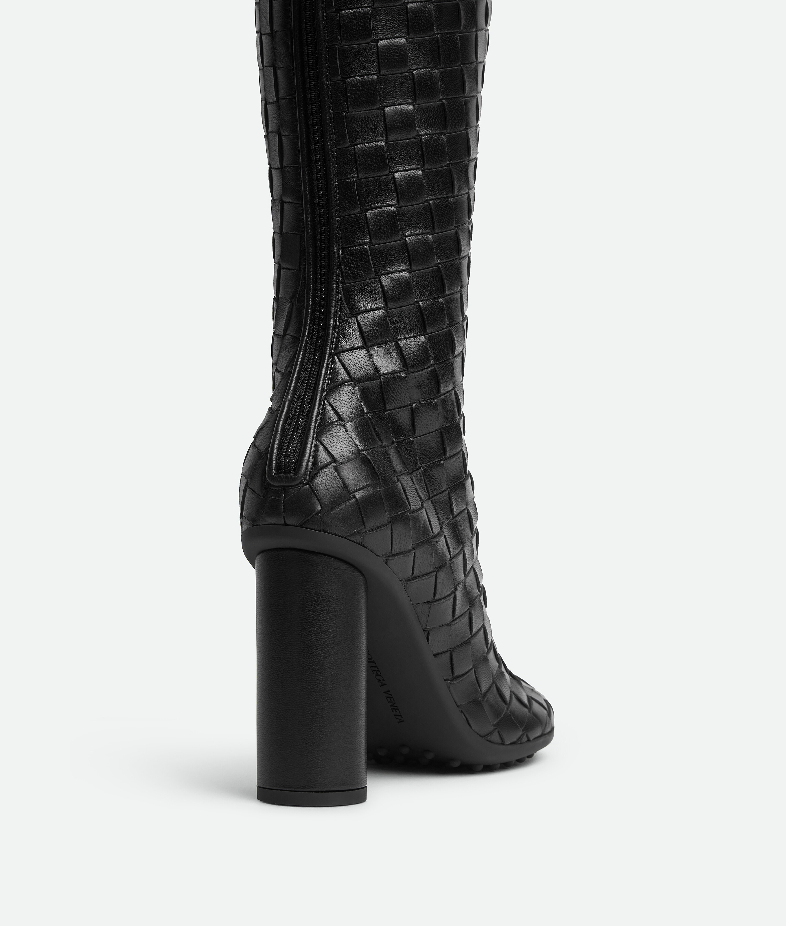 Bottega Veneta Lambskin Atomic Knee-high Boots 90 In Black