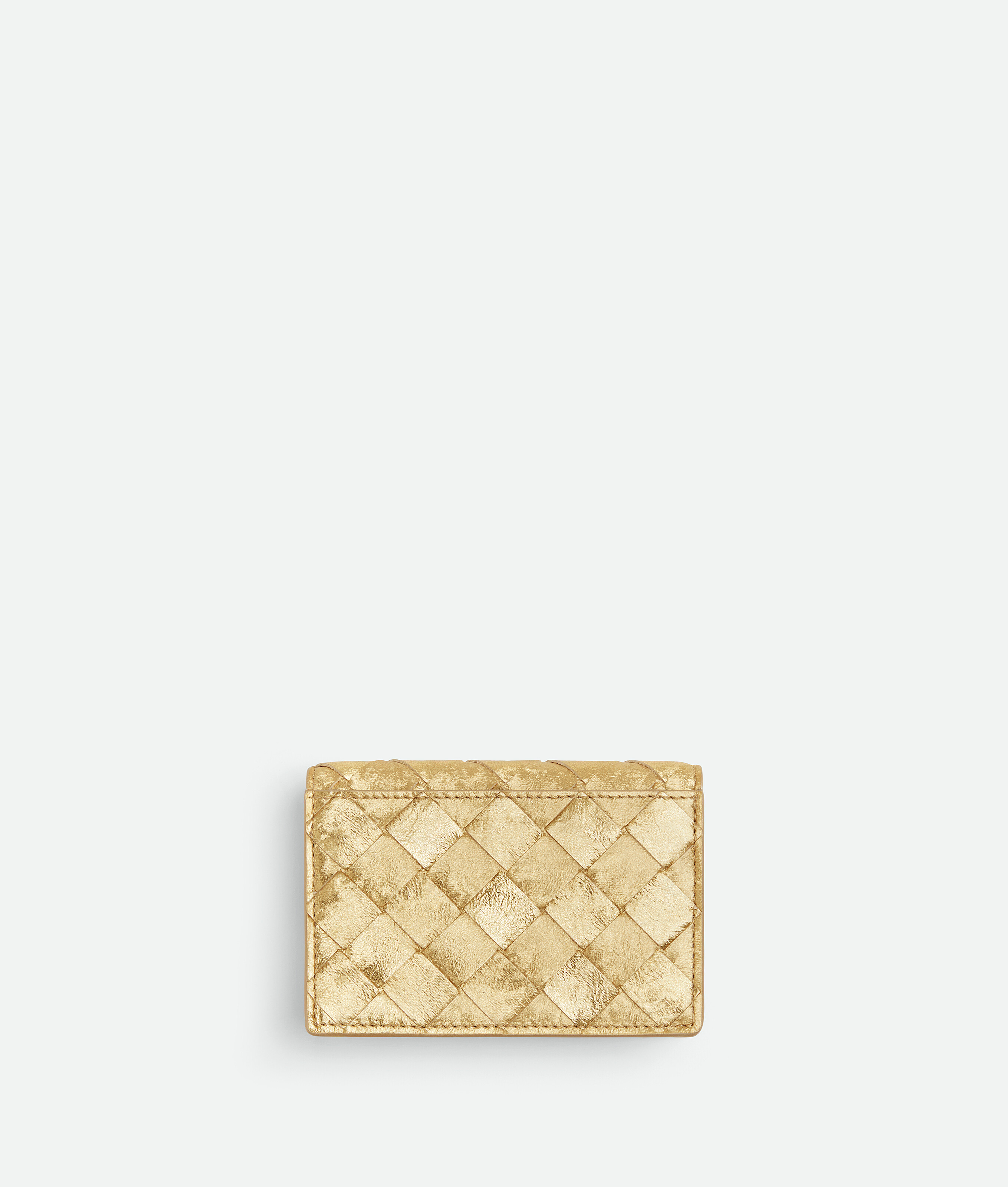 Bottega Veneta Intrecciato Business Card Case In Yellow