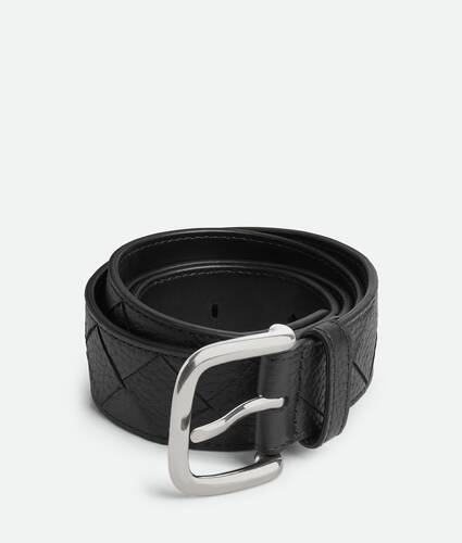 Men's Intrecciato Taurillon Belt in Black Bottega Veneta Ireland EN - Image 1