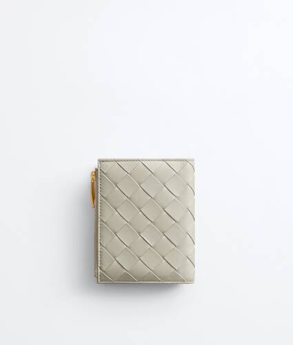 Women's Intrecciato Small Bi-Fold Wallet in Silica gray Bottega Veneta Australia EN - Image 3