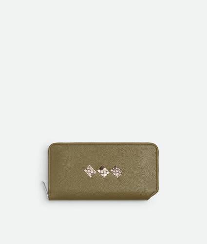 Men's Tre Zip Around Wallet in Algae/rock/bone/fondant Bottega Veneta Japan EN - Image 1