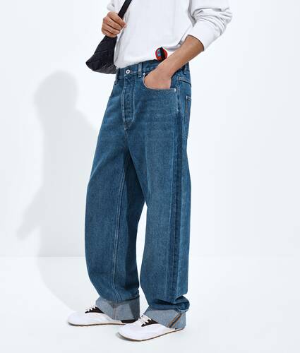 Medium Indigo Turned-Up Jeans