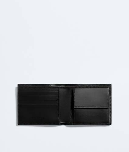 Men's Intrecciato Bi-Fold Wallet with Coin Purse in Black Bottega Veneta United Arab Emirates EN - Image 2