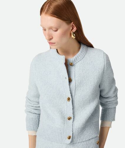Women's Wool Boucl&eacute; Cardigan in Bubble Bottega Veneta Romania EN - Image 1