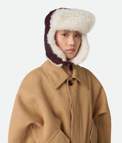 Intrecciato Leather Aviator Hat