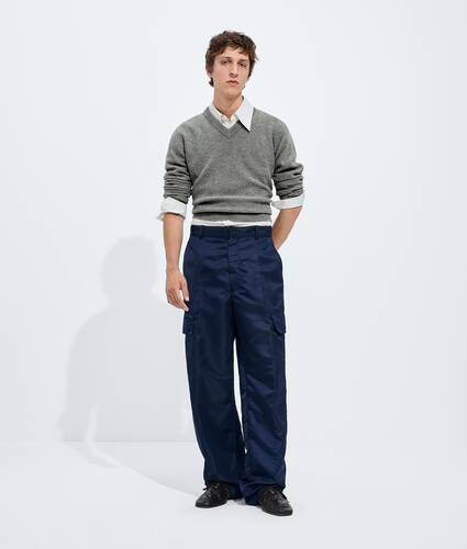 Men's Satin Nylon Cargo Pants in Navy Bottega Veneta Canada EN - Image 1