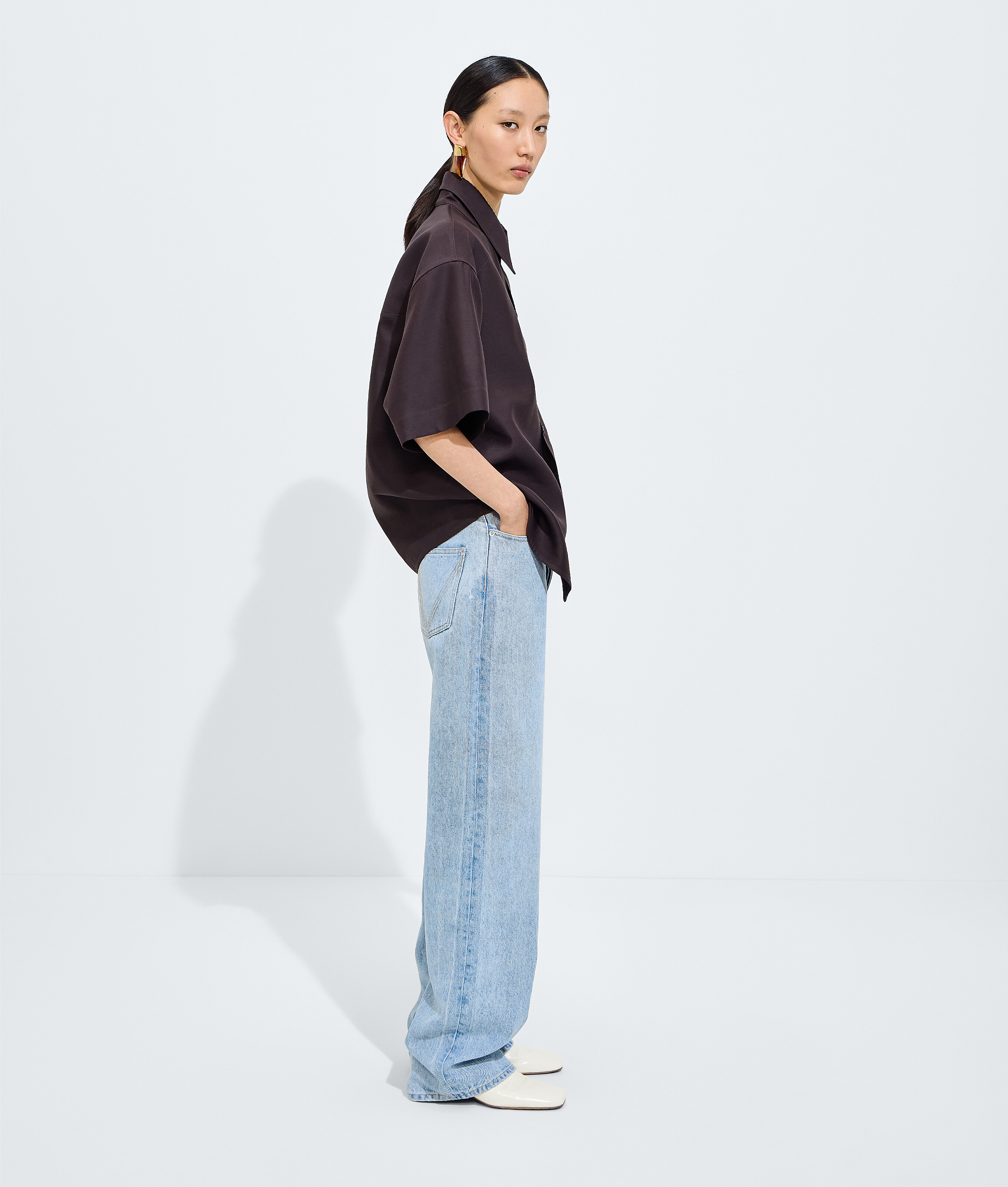 Women's Sky Bleached Wide Leg Jeans in Light bleach Bottega Veneta Luxembourg EN - Image 2