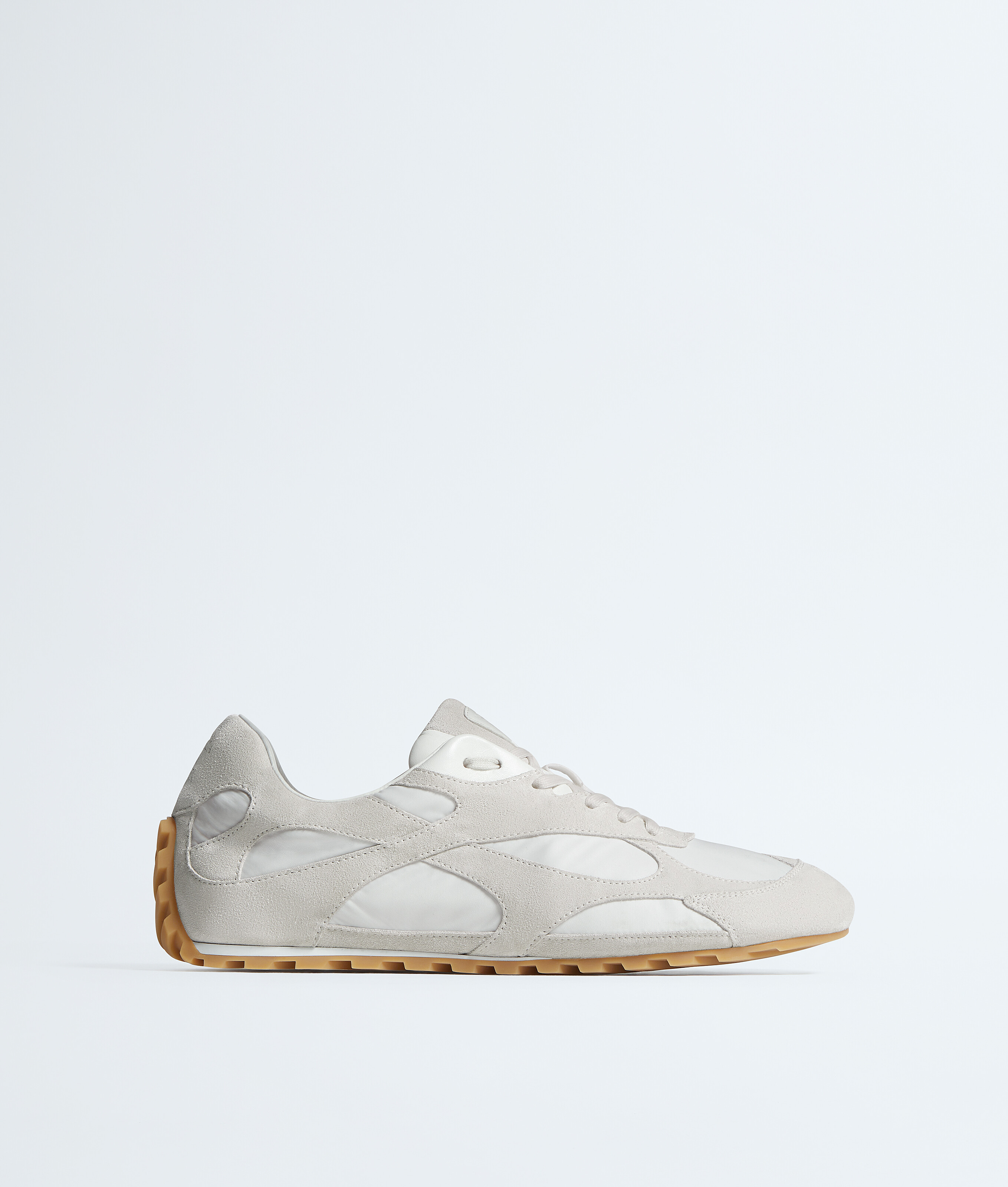 Bottega Veneta Silver Leather Orbit Flash Sneakers In White
