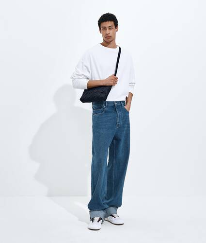 Medium Indigo Turned-Up Jeans